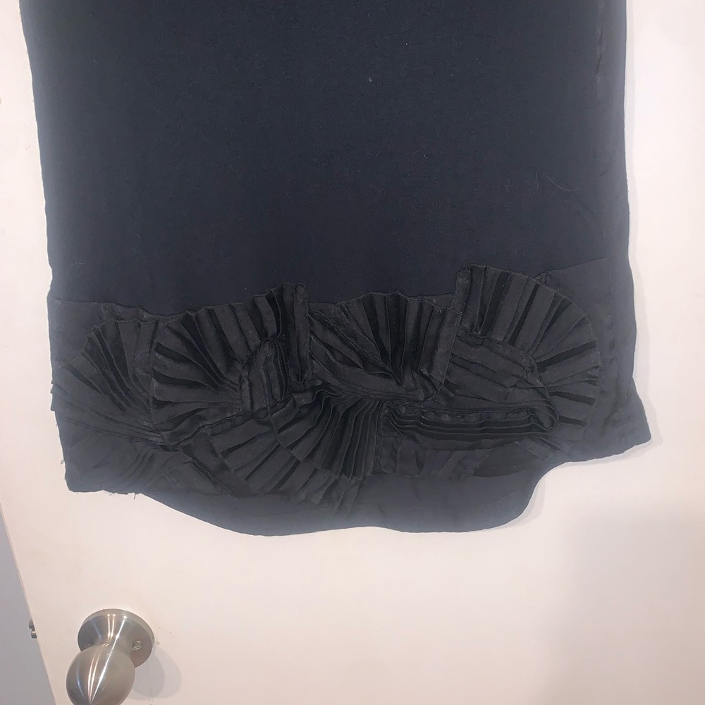BCBGMaxAzria Black Ruched Ruffled Sheath Dress - Picture 2 of 4